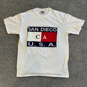 Vintage San Diego California U.S.A Tommy Hilfiger Style Oneita T-Shirt Adult L